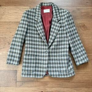 Vintage jh collectibles grey houndstooth blazer